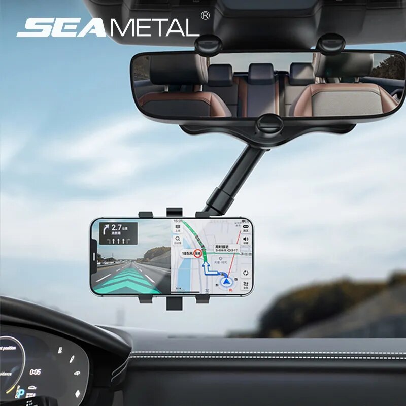 Soporte de teléfono Universal para coche, accesorio con rotación de 360 grados, para espejo retrovisor para coche, GPS, Smartphone