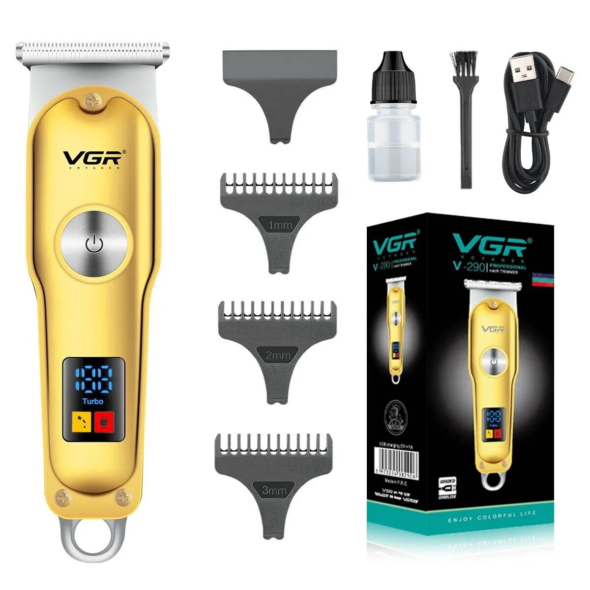 VGR-cortadora de pelo profesional para hombre, máquina eléctrica inalámbrica para cortar el pelo, ideal para peluquero, gran oferta, V-290