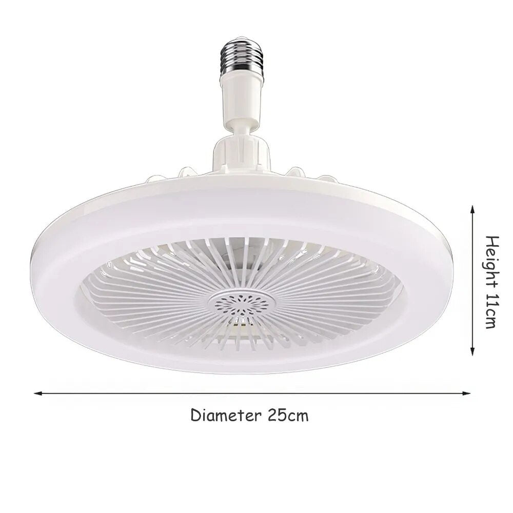 Ventiladores de techo con Control remoto y luz LED, Base convertidora E27, ventiladores de techo silenciosos inteligentes para dormitorio y sala de estar