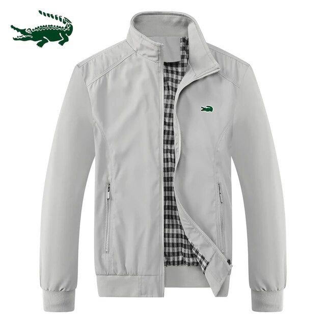 Chaqueta deportiva informal con cremallera para hombre, ropa deportiva de alta calidad con cuello, para primavera y otoño, M-6XL, novedad de 2023