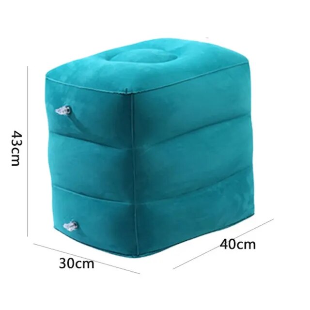 Almohada de pie inflable ajustable de tres capas, reposapiés inflable para dormir, sentarse en tren de larga distancia, reposapiés para coche