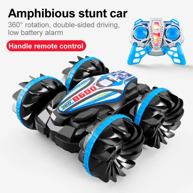 Coche teledirigido anfibio para niños vehículo acrobático de doble cara coches y camiones de radiocontrol con volteo para conducción y derrapes juguetes al aire libre regalo juguetes para niños rc car