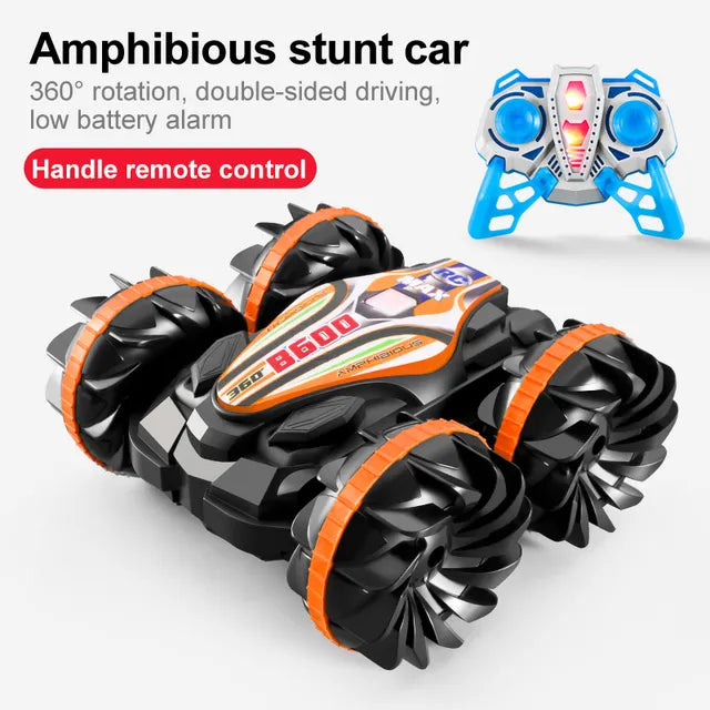 Coche teledirigido anfibio para niños vehículo acrobático de doble cara coches y camiones de radiocontrol con volteo para conducción y derrapes juguetes al aire libre regalo juguetes para niños rc car