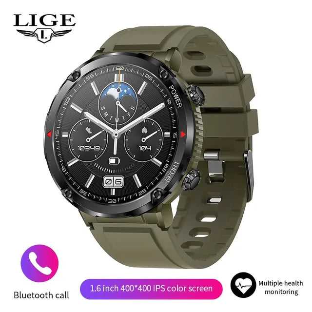 LIGE-reloj inteligente para hombre, accesorio de pulsera deportivo con pantalla HD de 600 pulgadas, batería de 2023 mAh, Bluetooth, llamadas, nuevo, 1,6