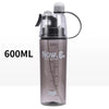 1 taza de agua con pulverizador creativo de 20,29 oz/600ml, taza de plástico para deportes al aire libre, botella de agua para Fitness