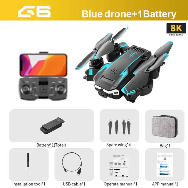 KBDFA-Dron con cámara HD 5G y 8K, cuadricóptero plegable profesional con GPS, cuatro caras, evitación de obstáculos, FPV, WIFI, S6,Dron 8K Professional FPV,Drone Professional GPS,Dron GPS 2023 Profesional,Dron Camara