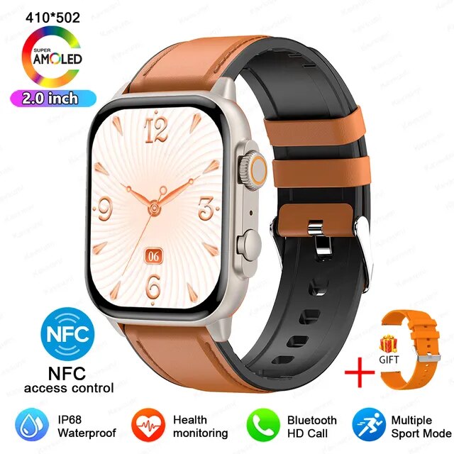 Reloj inteligente Ultra con Pantalla AMOLED para hombre y mujer, pulsera deportiva con Bluetooth, llamadas, Serie 8, NFC, alta actualización, Pruebas de salud, soporte en español,reloj inteligente hombre smartwatch