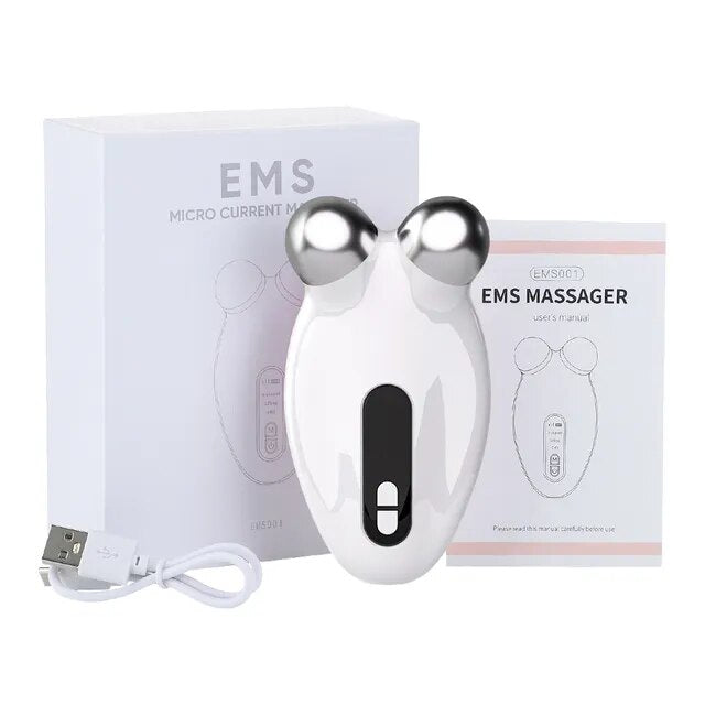 Rodillo masajeador Facial EMS, máquina de microcorriente para Lifting Facial, masajeador Facial en V, rejuvenecimiento de la piel, dispositivo de belleza antiarrugas