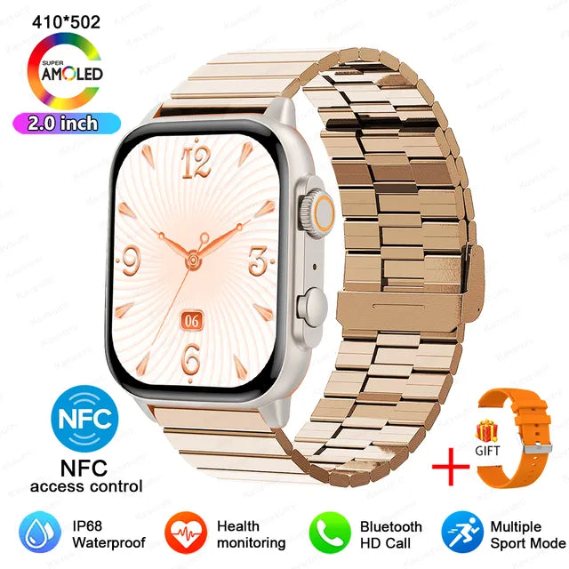 Reloj inteligente Ultra con Pantalla AMOLED para hombre y mujer, pulsera deportiva con Bluetooth, llamadas, Serie 8, NFC, alta actualización, Pruebas de salud, soporte en español,reloj inteligente hombre smartwatch