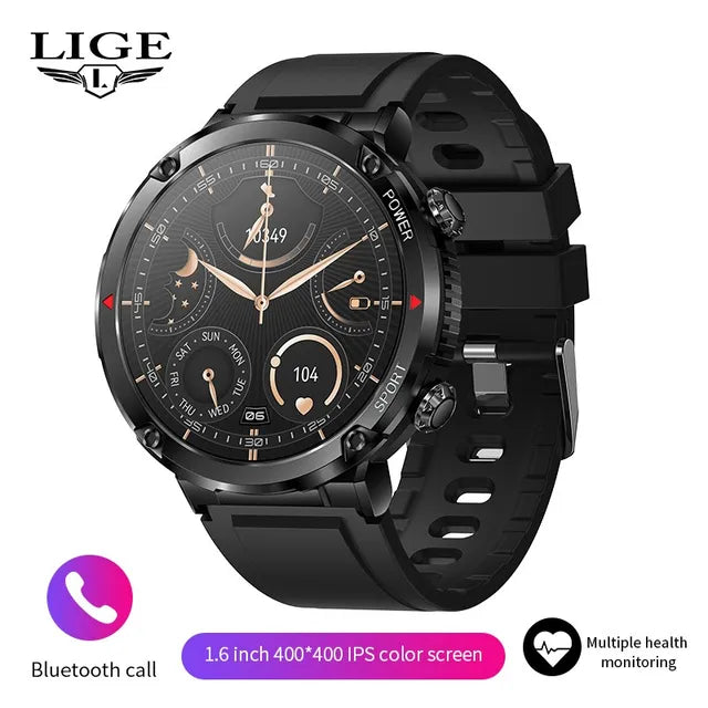 LIGE-reloj inteligente para hombre, accesorio de pulsera deportivo con pantalla HD de 600 pulgadas, batería de 2023 mAh, Bluetooth, llamadas, nuevo, 1,6