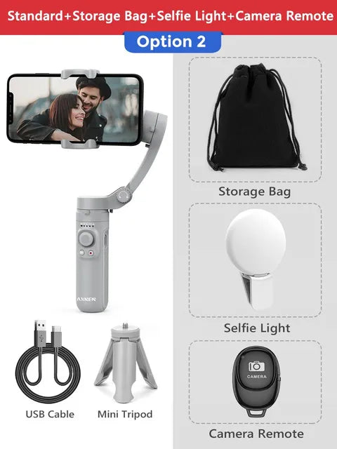 HQ3-estabilizador de cardán de 3 ejes para teléfono inteligente, dispositivo de mano plegable, grabación de vídeo, Vlog, antivibración, para iPhone y Android