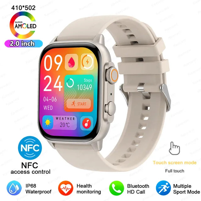 Reloj inteligente Ultra con Pantalla AMOLED para hombre y mujer, pulsera deportiva con Bluetooth, llamadas, Serie 8, NFC, alta actualización, Pruebas de salud, soporte en español,reloj inteligente hombre smartwatch