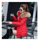 Chaqueta de plumón para mujer, abrigo largo ajustado con cremallera y Cuello de piel grande, Parka acolchada con capucha, estilo coreano, invierno, 2023