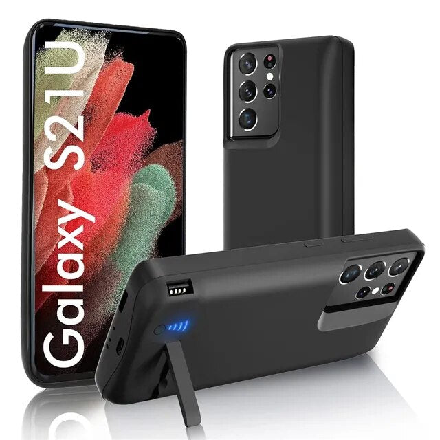 Funda de alimentación para Samsung Galaxy Note 20 Ultra, 8, 9, 10, S8, S9, S10, S20, S21, S22 Plus, Ultra S10e, cargador de batería, PowerBank de carga
