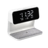 Lámpara de mesita de noche creativa 3 en 1, carga inalámbrica, pantalla LCD, reloj despertador, cargador de teléfono inalámbrico para Iphone