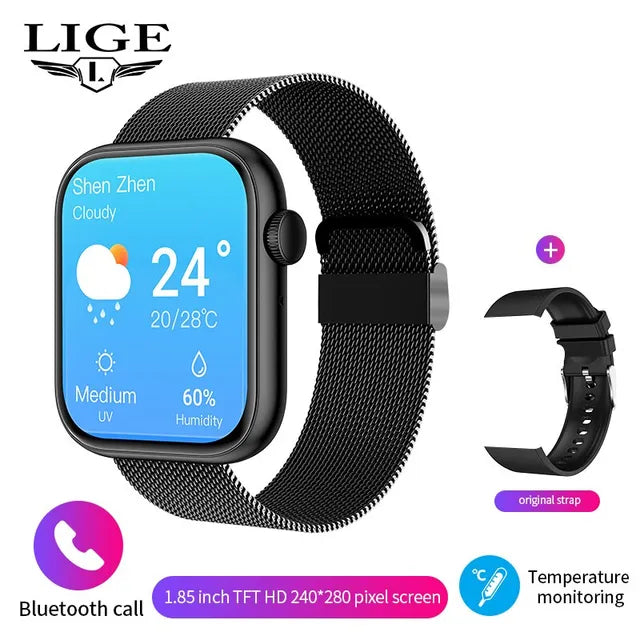 LIGE-Reloj inteligente con pantalla táctil para Mujer, accesorio de pulsera resistente al agua con Bluetooth, seguimiento de actividad deportiva y llamadas