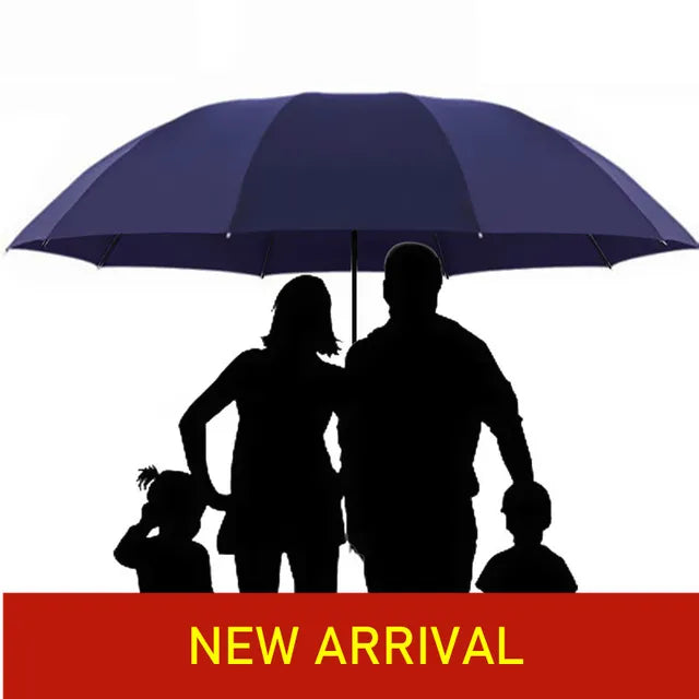 UBY28 Paraguas plegable supergrande para hombre y mujer, sombrilla a prueba de viento, sol y lluvia, doble toda la familia