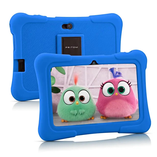 PRITOM Tablet para niños de 7 pulgadas Quad Core Android 10 32GB WiFi Bluetooth software educativo instalado