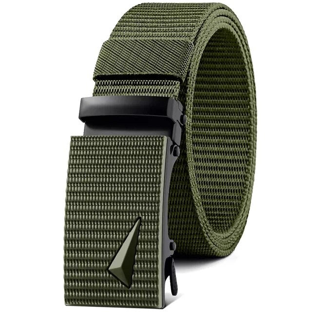 Cinturón táctico de nailon con hebilla automática para hombre, cinturilla de lona, alta calidad