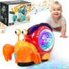 Juguetes de cangrejo para gatear con música, luz LED, juguetes musicales interactivos para bebés, juguetes para gatear, juguetes para niños pequeños en movimiento, 0, 12