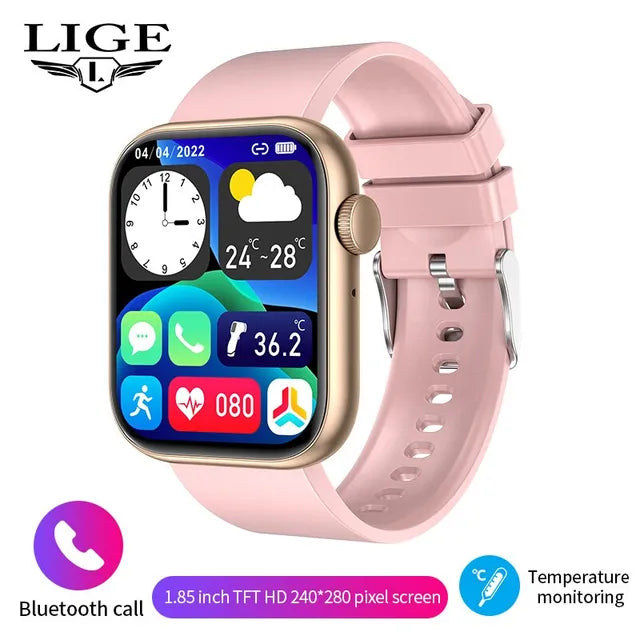 LIGE-Reloj inteligente con pantalla táctil para Mujer, accesorio de pulsera resistente al agua con Bluetooth, seguimiento de actividad deportiva y llamadas